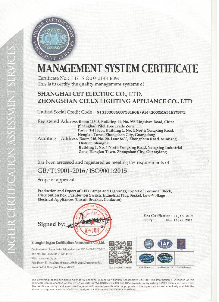 ISO9001 FROM SHCET 2021